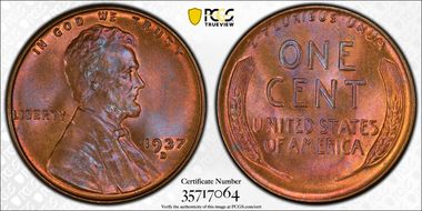 1937-D 1C MS65RB