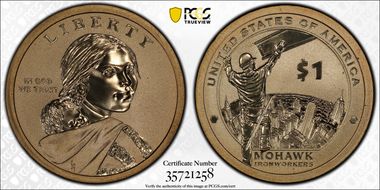 2015-W $1 Doubled Edge Lettering Native American Enhanced SP69