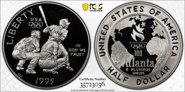 1995-S 50C Baseball PR70DCAM