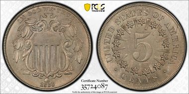 1866/1866 5C Rays, RPD, FS-901 Clashed Reverse Die MS64