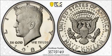 1981-S 50C Type 2 PR70DCAM