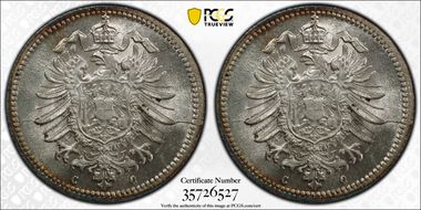 1876-C 20 Pfg J-5 MS63