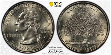 1999-P 25C Connecticut MS68