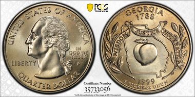 1999-P 25C Georgia MS68