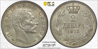 1915 2 Din ↑↓ w/Signature AU58