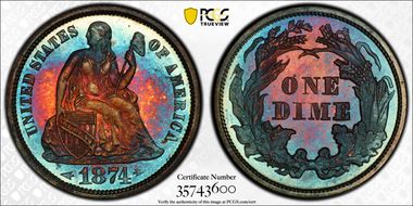 1874 10C Arrows PR67+