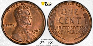 1924-S 1C MS65RB