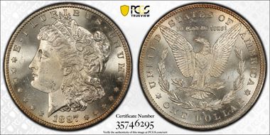 1887-S $1 VAM 2, S/S MS63