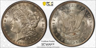 1891-CC $1 VAM 3, Spitting Eagle MS64