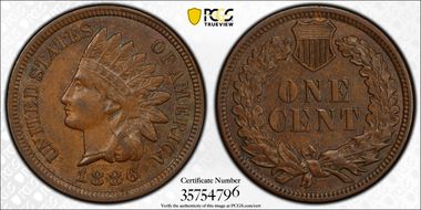 1886 1C Type 2 AU58BN