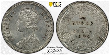 1898-C 1/4 Rup SW-6.332 AU55