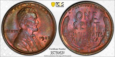 1922-D 1C MS64RB
