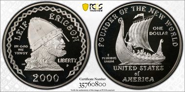 2000-P $1 Leif Ericson PR69DCAM