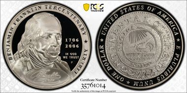 2006-P $1 Franklin-Founding Father PR70DCAM