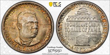 1947 50C Booker T. Washington MS65