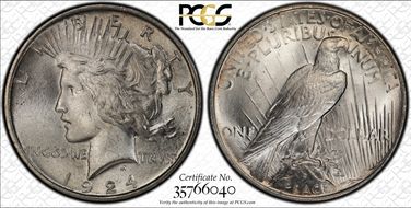 1924 $1 MS66