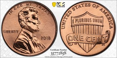 2018 1C Shield MS67RD