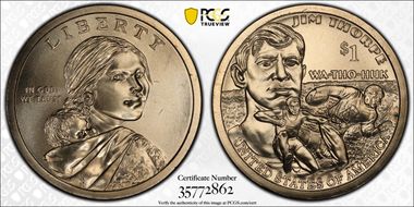 2018-P $1 Native American, Position B MS66