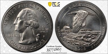 2018-P 25C Block Island NP MS66