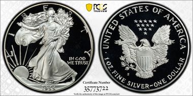1988-S $1 Silver Eagle PR68DCAM