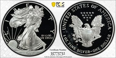 1998-P $1 Silver Eagle PR68DCAM