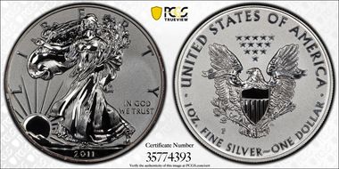 2011-P $1 Silver Eagle Rev PR 25th Anniversary Set PR69