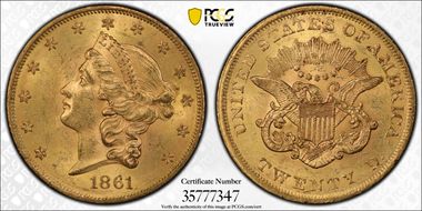 1861 $20 MS62