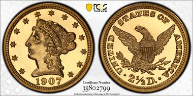 1907 $2.50 PR65