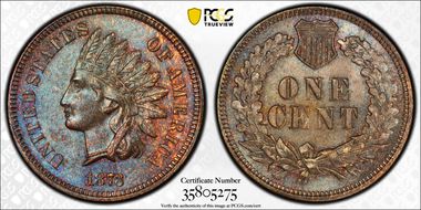 1873 1C Doubled Liberty MS64BN