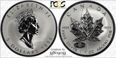 1998 $5 ML RCM 90th Anniversary Privy SP64