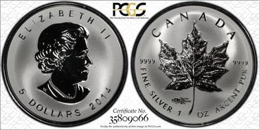 2014 $5 ML World Money Fair Privy SP69