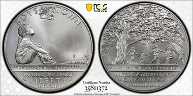 2017-P $1 Boys Town MS70