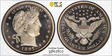 1897 25C PR66DCAM