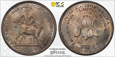 1938 50C New Rochelle MS66