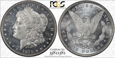 1878 8TF $1 VAM 14.7 Flake on Ear MS64PL