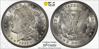 1921 $1 Morgan MS66+