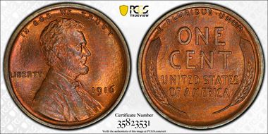 1916 1C MS66RB