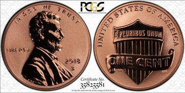 2018-S 1C Reverse Proof 50th Anniversary Set PR70RD