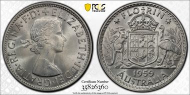1959(m) Florin KM-60  Ag MS64+