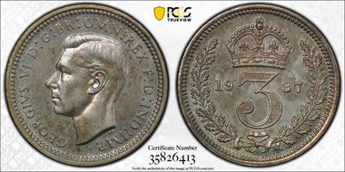 1937 3D S-4088 Crowned 3 PR65