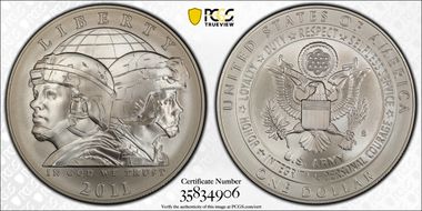 2011-S $1 United States Army MS70