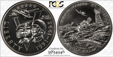 1991-95-P 50C World War II MS69