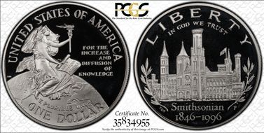 1996-P $1 Smithsonian PR68DCAM