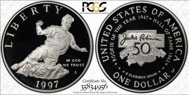 1997-S $1 Jackie Robinson PR69DCAM