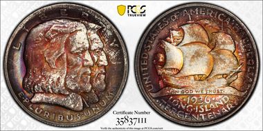 1936 50C Long Island MS67