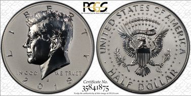 2018-S 50C Reverse Proof Silver 50th Anniversary Set PR70