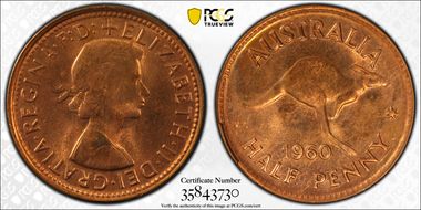 1960 Y. (p) 1/2D MS65RD