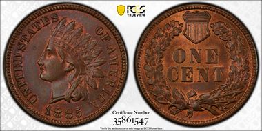 1885 1C MS65BN