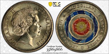 2018 $2 Lest We Forget Eternal Flame Colorized MS67