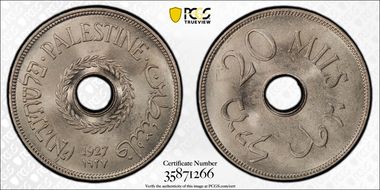 1927 20 Mil KM-5 MS66